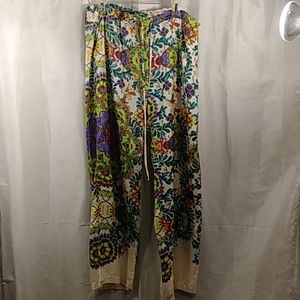 Johnny Was Boho Hippie Palooza pants 100% Silk